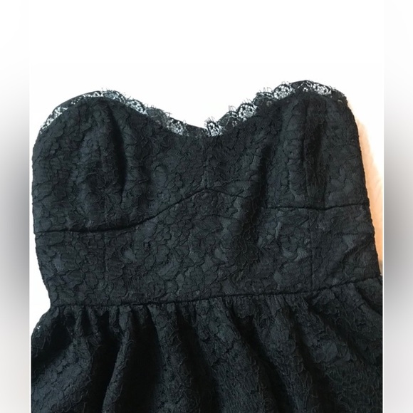 Black Lace Strapless Cocktail Dress 🖤 Goth, Wedding Guest, Witchy, Dark Romance - Picture 4 of 9